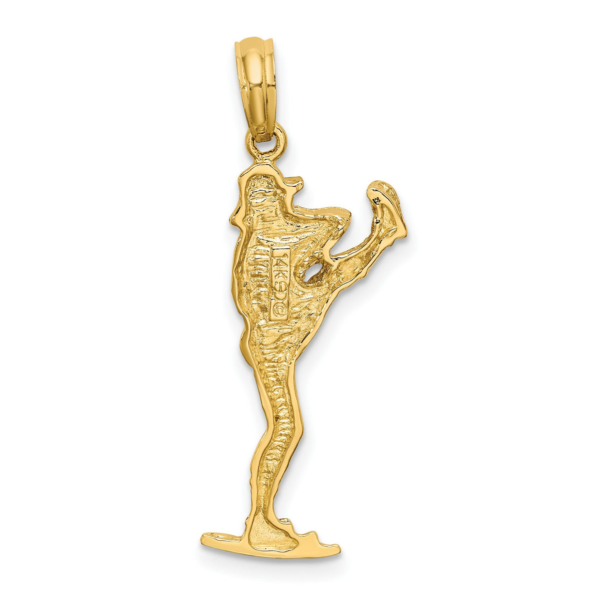 14k Yellow Gold Marching Band Pendant with High-Step Dancer Figure Charm