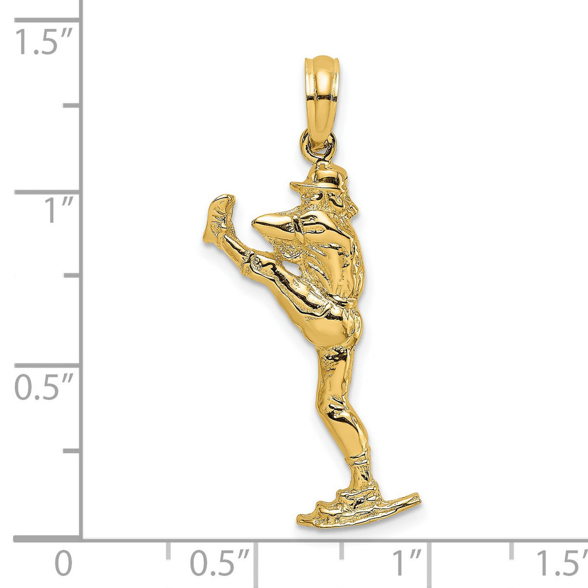 14k Yellow Gold Marching Band Pendant with High-Step Dancer Figure Charm