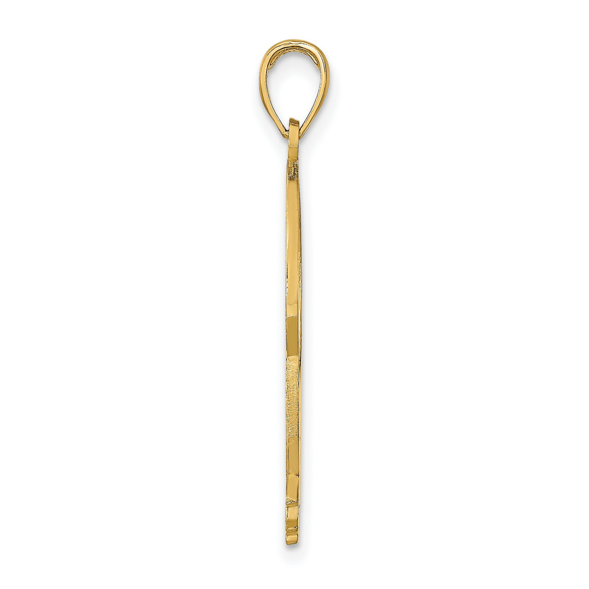 14k Yellow Gold Golf Naples Pendant, Round Sports Medallion Charm for Men and Women