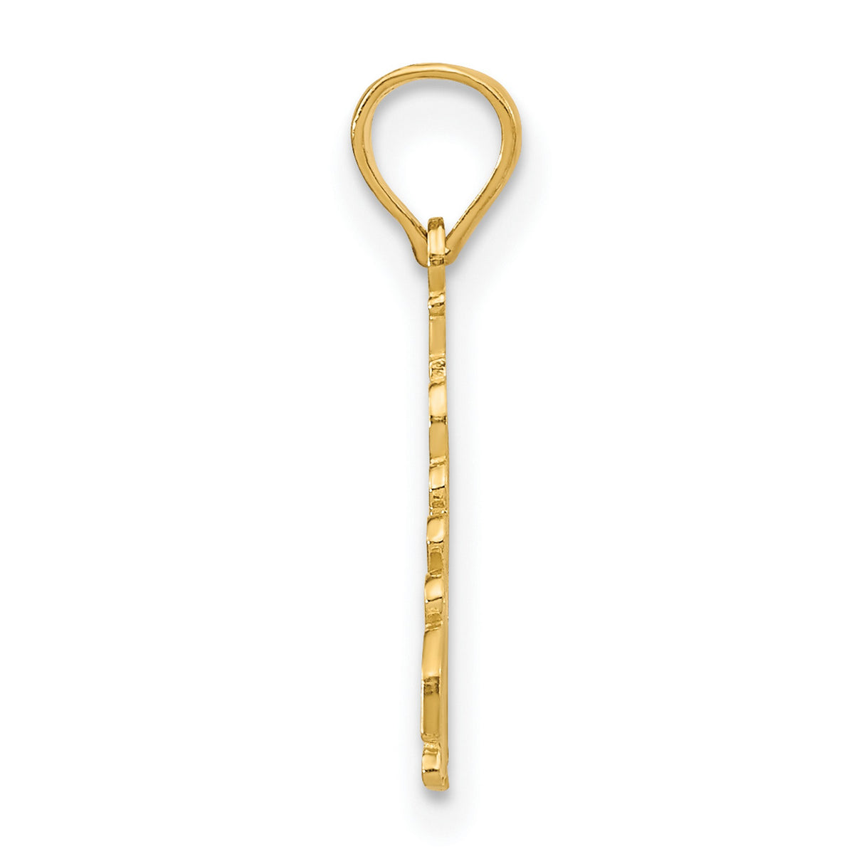 14k Yellow Gold Tahoe Pendant with Heart, Pine Tree, Dice and Cursive Lettering