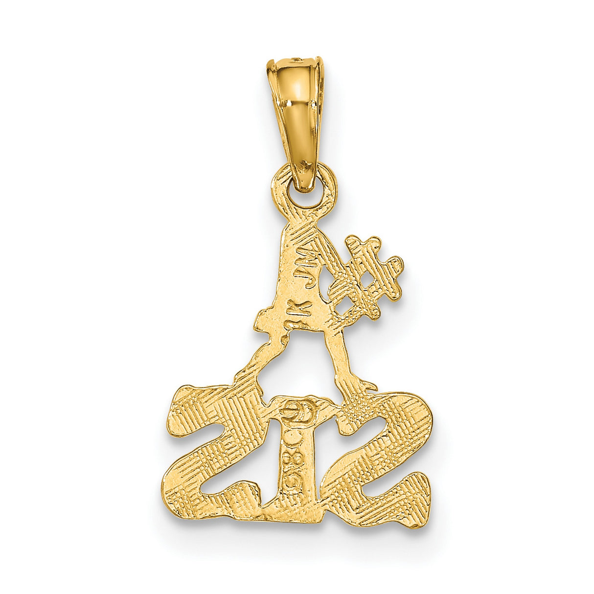 14k Yellow Gold Pendant, Stylized Girl Holding Hashtag, Sister Bond Charm Jewelry