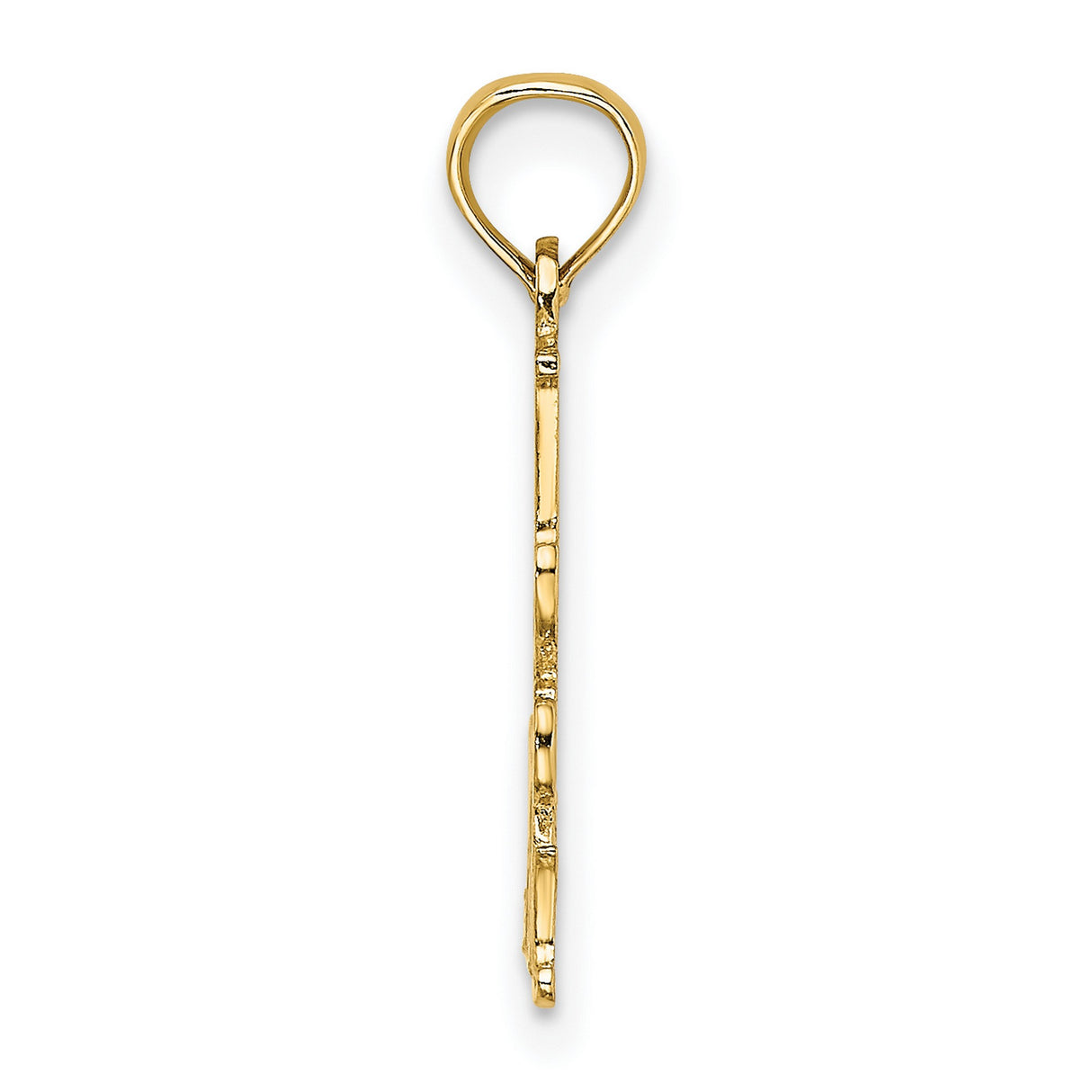 14k Yellow Gold Pendant, Decorative Script Design with Number One Stepmom Message