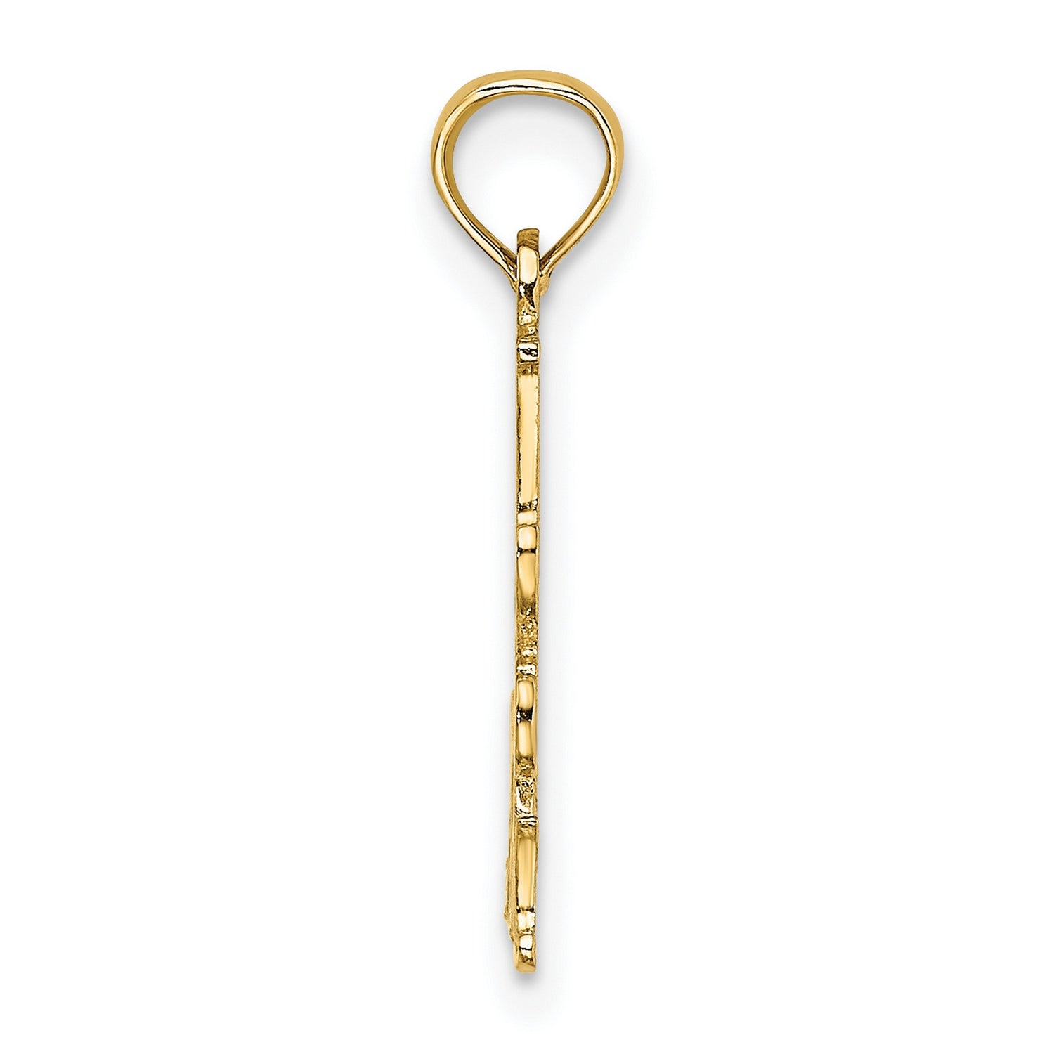 14k Yellow Gold Pendant, Decorative Script Design with Number One Stepmom Message