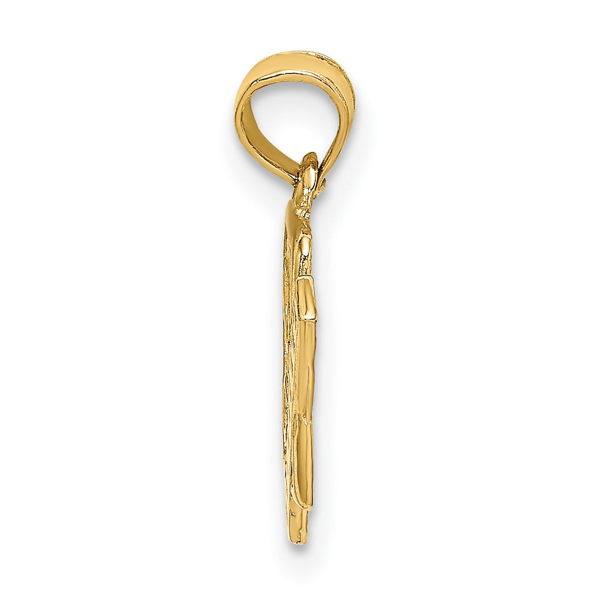 14k Yellow Gold ABC Pendant with Ruler Design, School Theme Charm for Teachers or Students