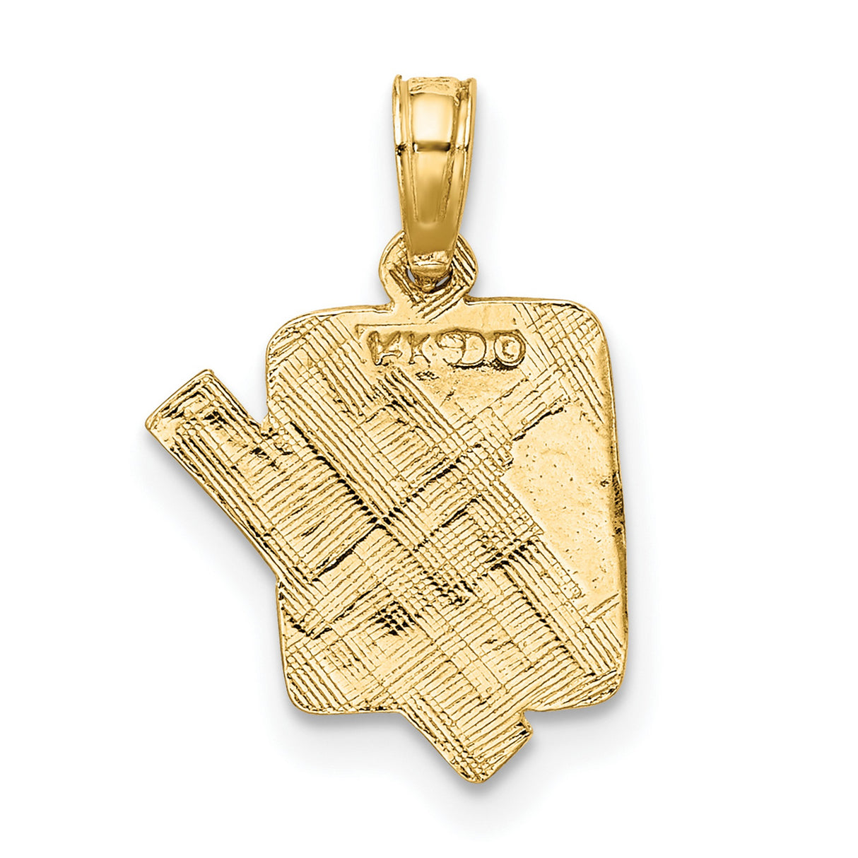 14k Yellow Gold ABC Pendant with Ruler Design, School Theme Charm for Teachers or Students