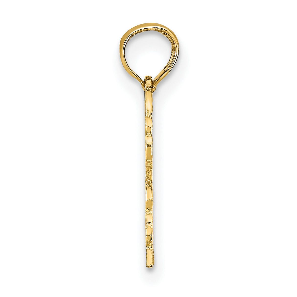 Cancer Word And Crab Zodiac Symbol Charm Pendant in Real 14k Yellow Gold