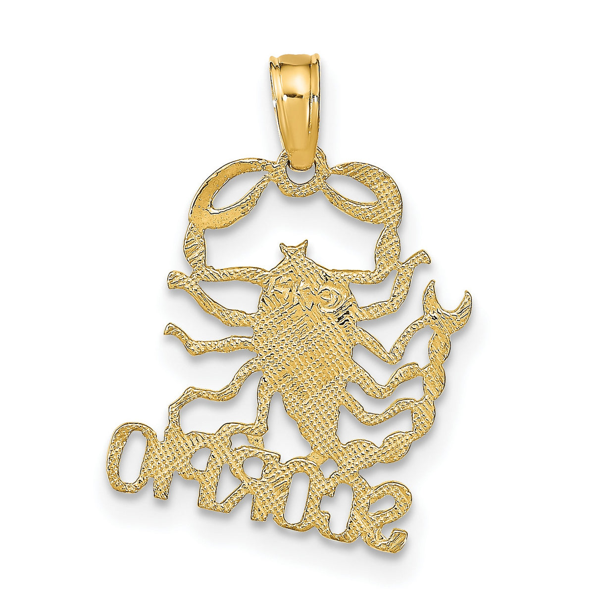 14k Yellow Gold Scorpio Zodiac Pendant with Scorpion Design, Astrology Medallion for Men or Women