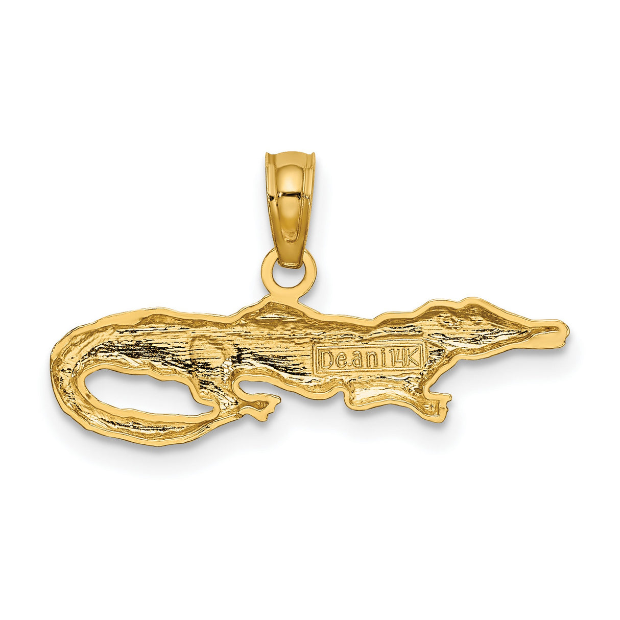 14k Multi-Tone Gold Alligator Pendant, Realistic Reptile Charm, Wildlife Theme
