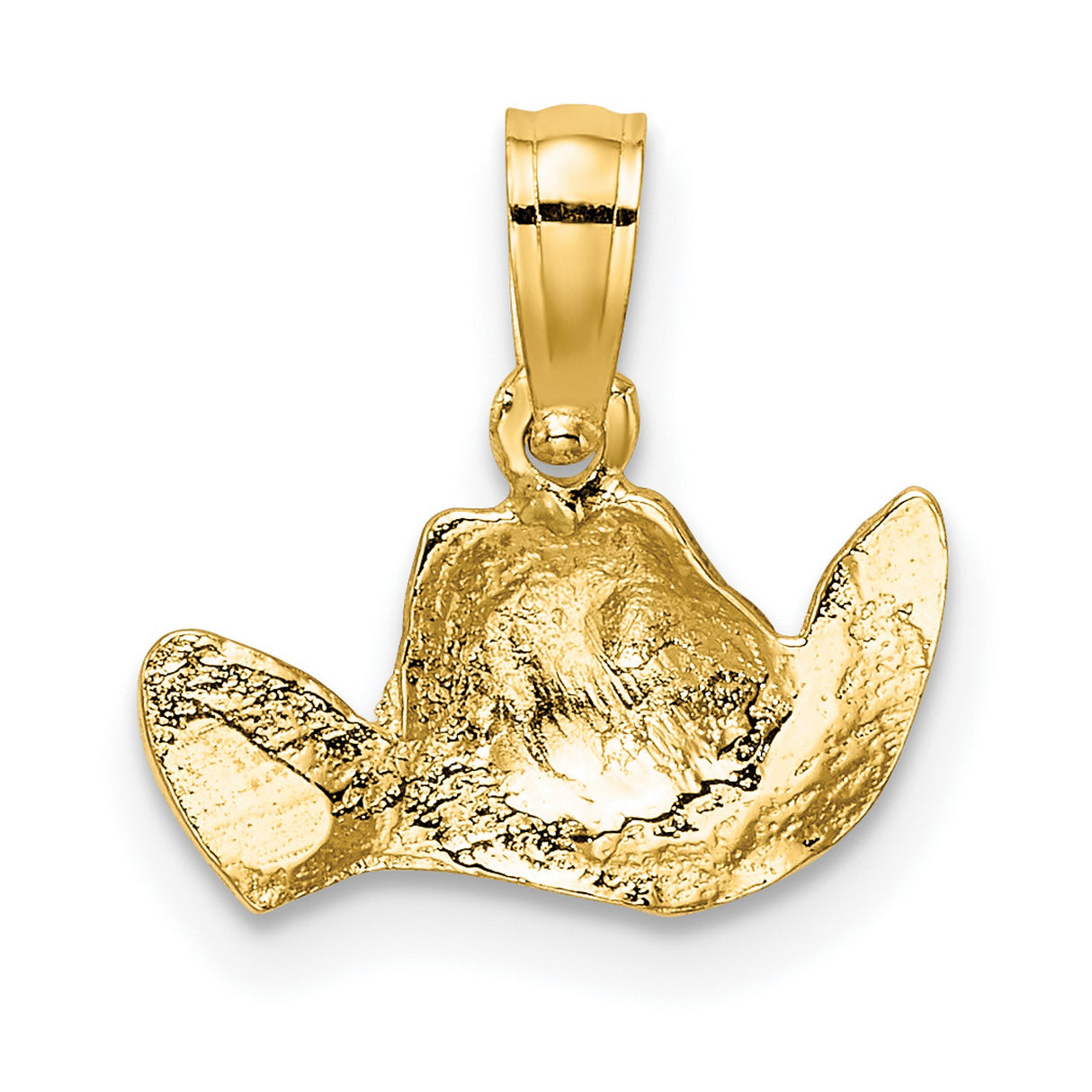 14k Multi-Tone Gold Cowboy Hat Pendant with Western Scroll Detail, Country Style Jewelry