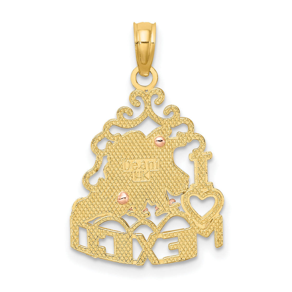 14k Two-Tone Gold Mexico Pendant with Rose Gold Eagle, Unisex Latin Heritage Jewelry