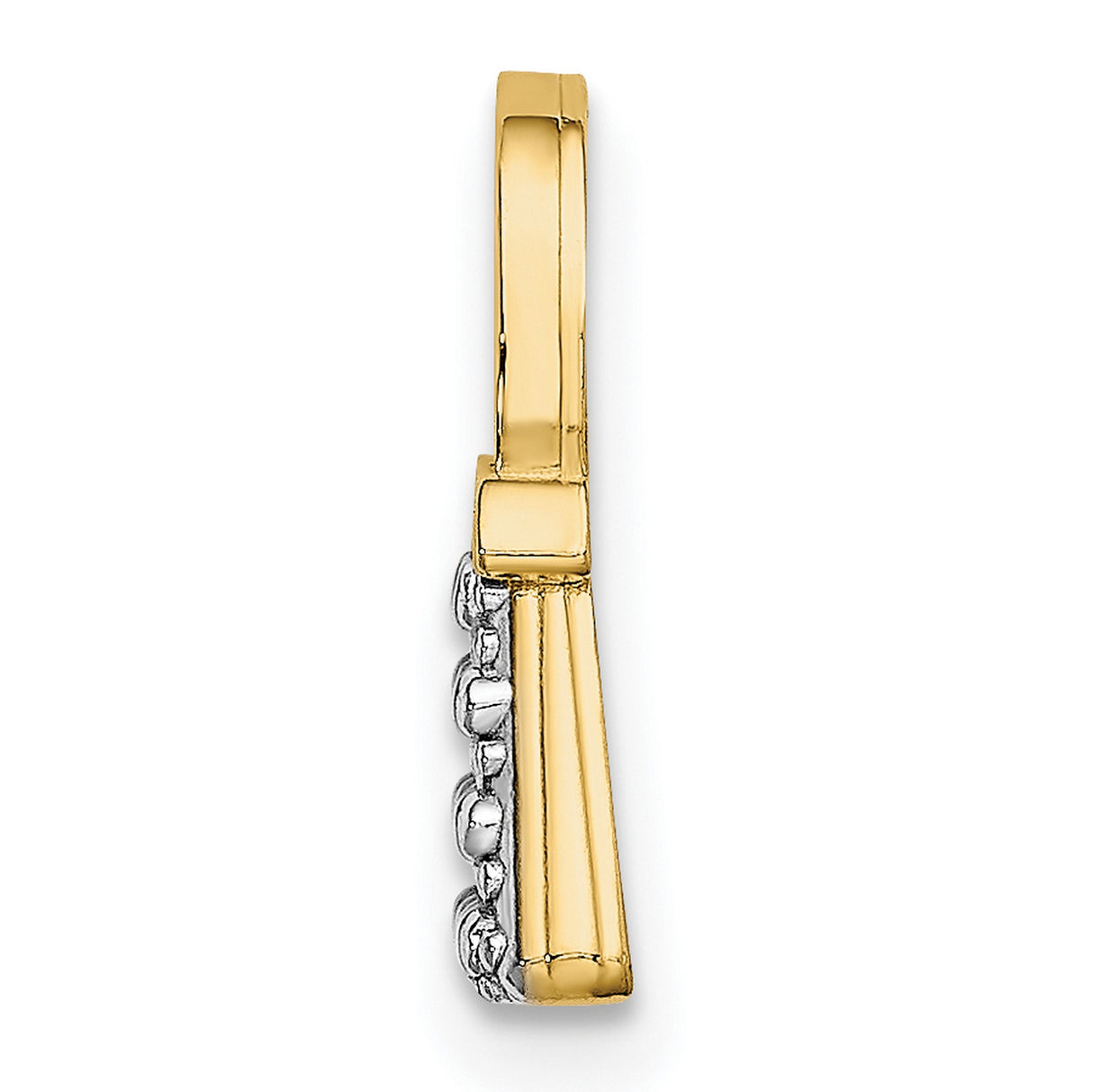 14k Yellow Gold Handbag Charm Pendant with Rhodium Accents, Purse Design, Two-Tone Jewelry