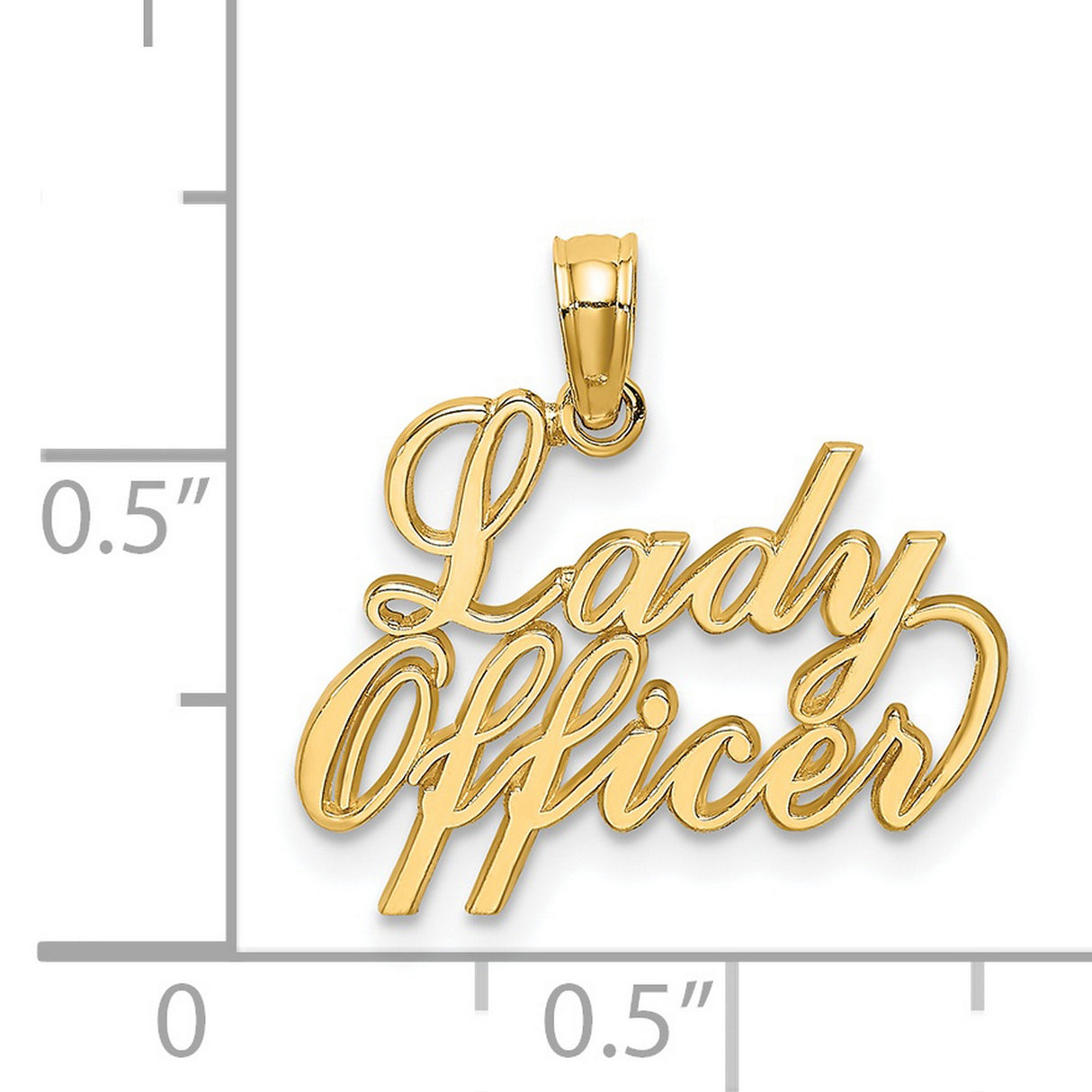 14k Yellow Gold Lady Officer Pendant, Empowerment Charm for Female Leadership Recognition