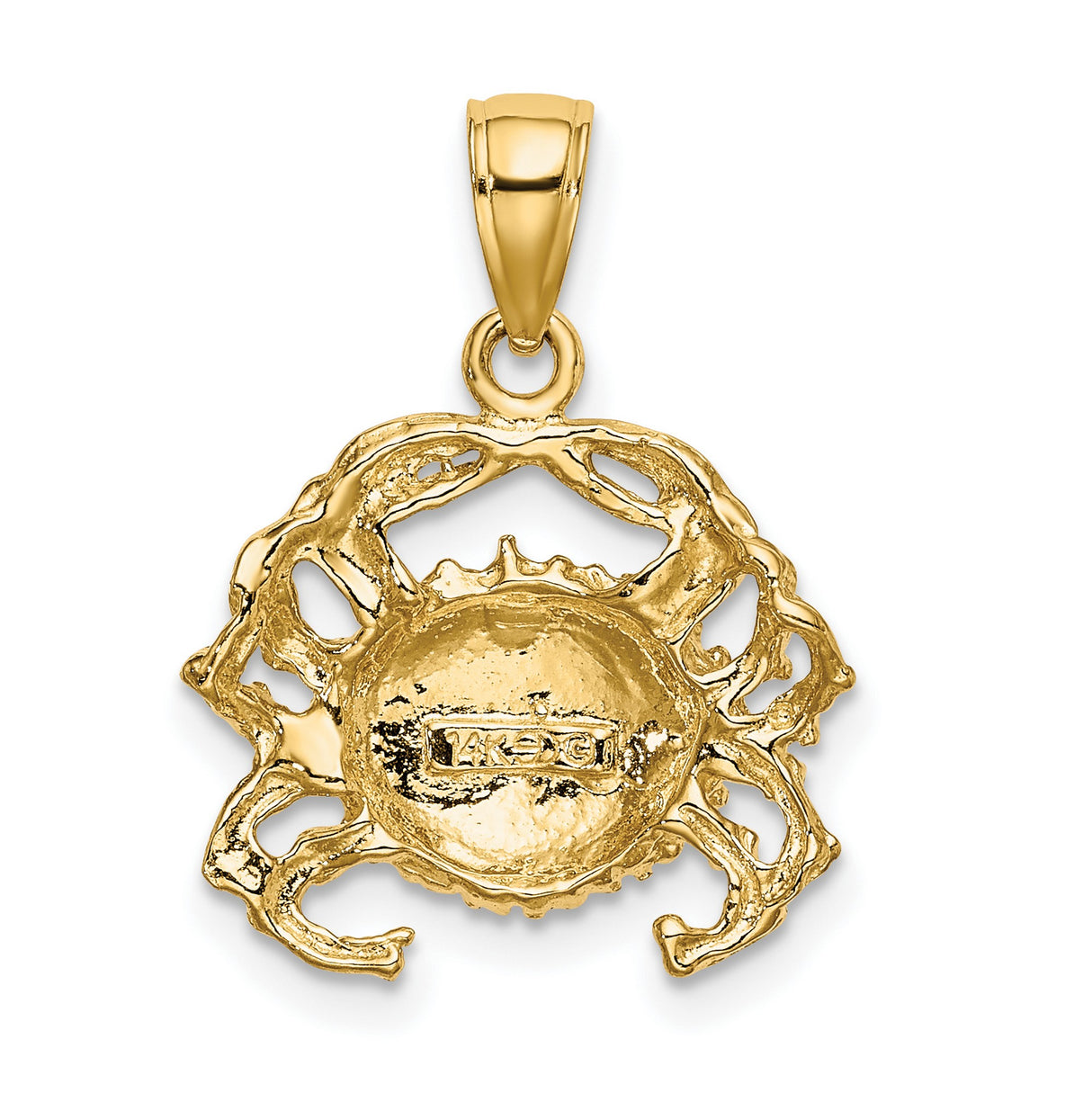 14k Two-Tone Gold Crab Pendant with Cancer Zodiac Symbol and Nautical Design