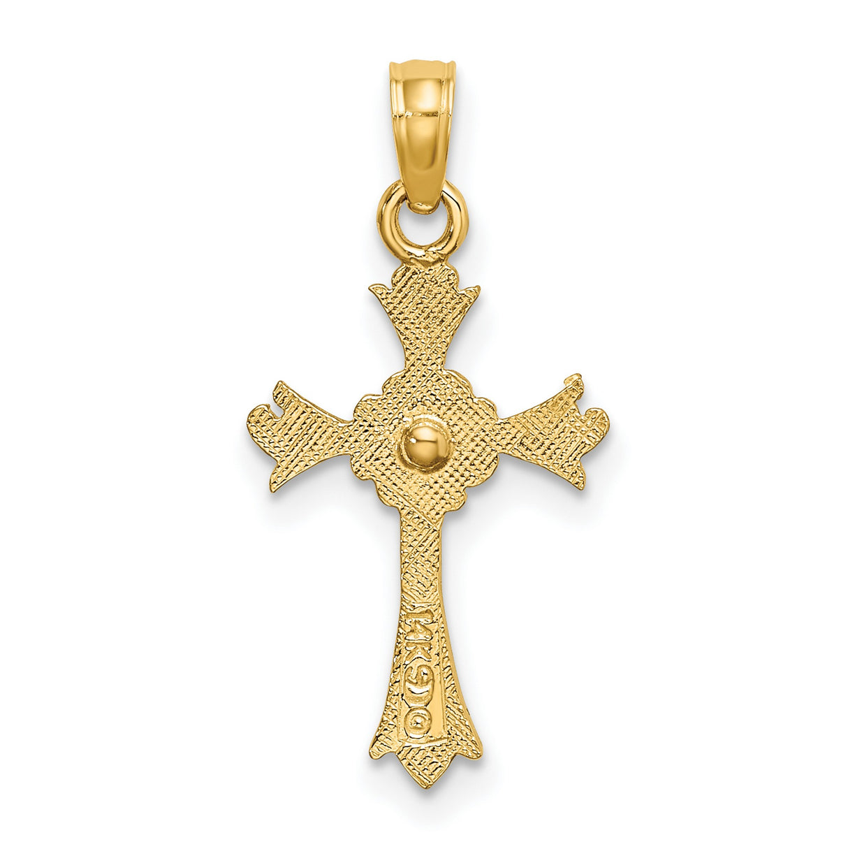 14k Yellow and Rose Gold Cross Pendant with Heart Accents and Vintage Two-Tone Design