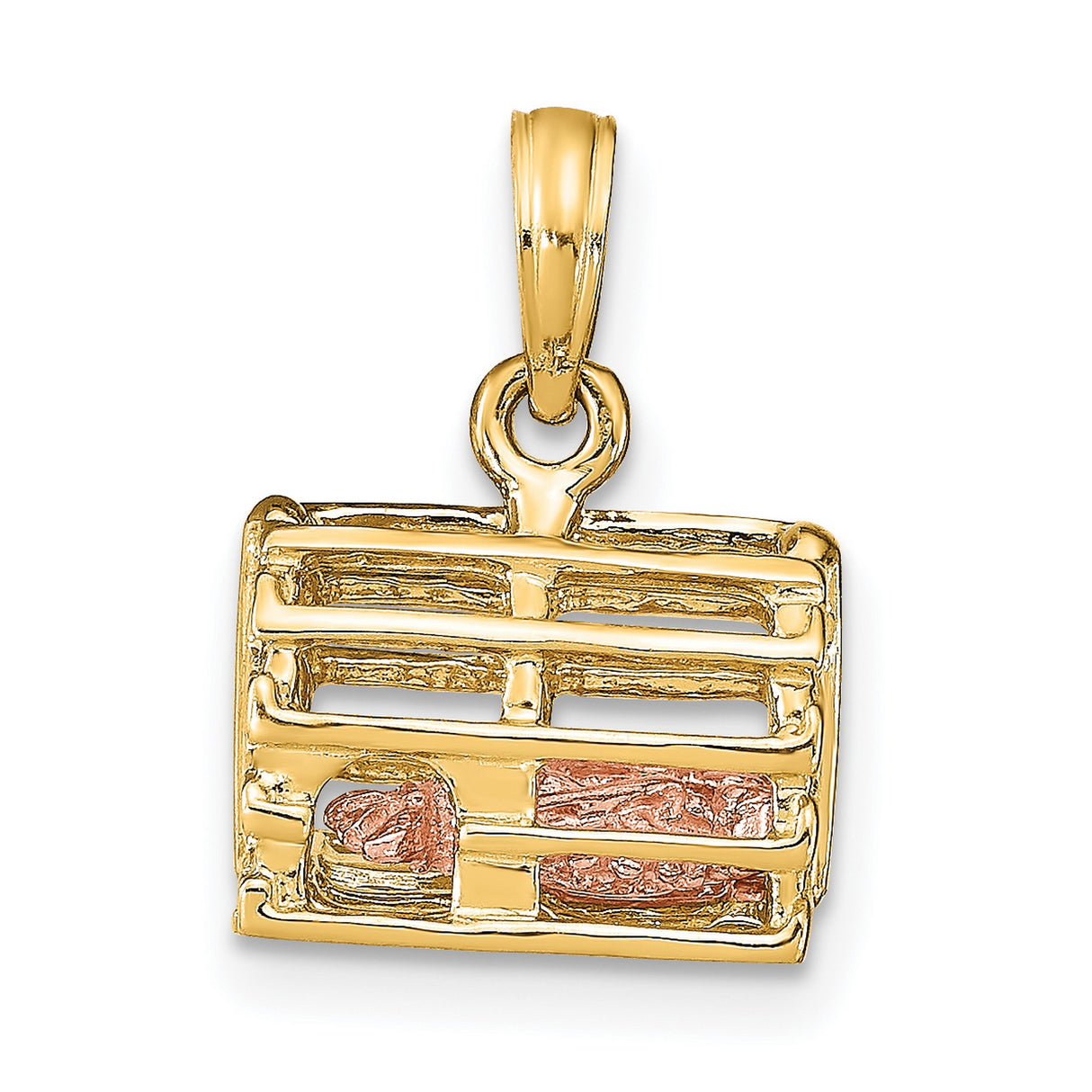 14k Two-Tone Gold Jesus Lattice Pendant, Religious Christian Symbol, Unisex Spiritual Charm