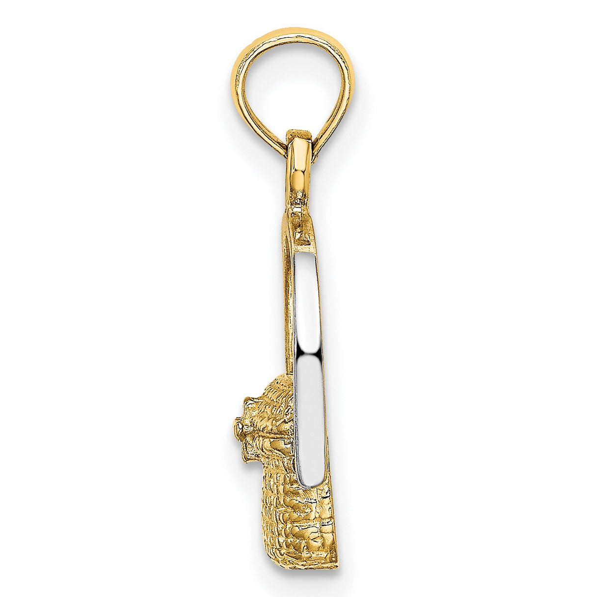 Nantucket Basket Charm Pendant in Real 14k Multi-Tone Gold