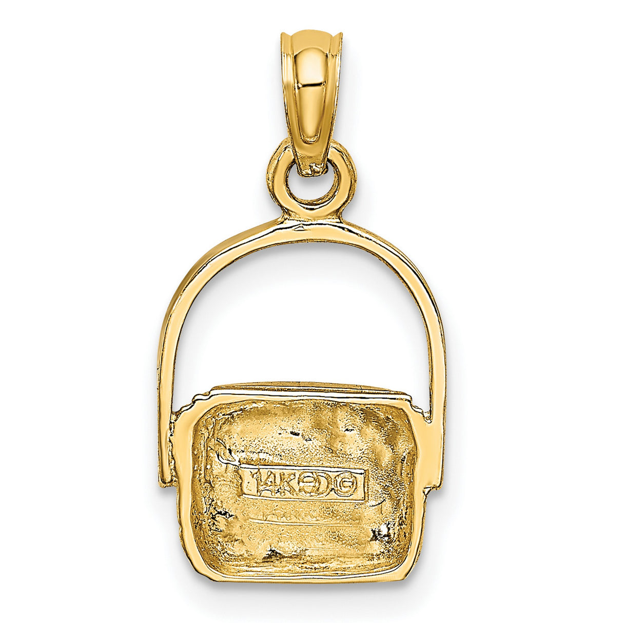Nantucket Basket Charm Pendant in Real 14k Multi-Tone Gold