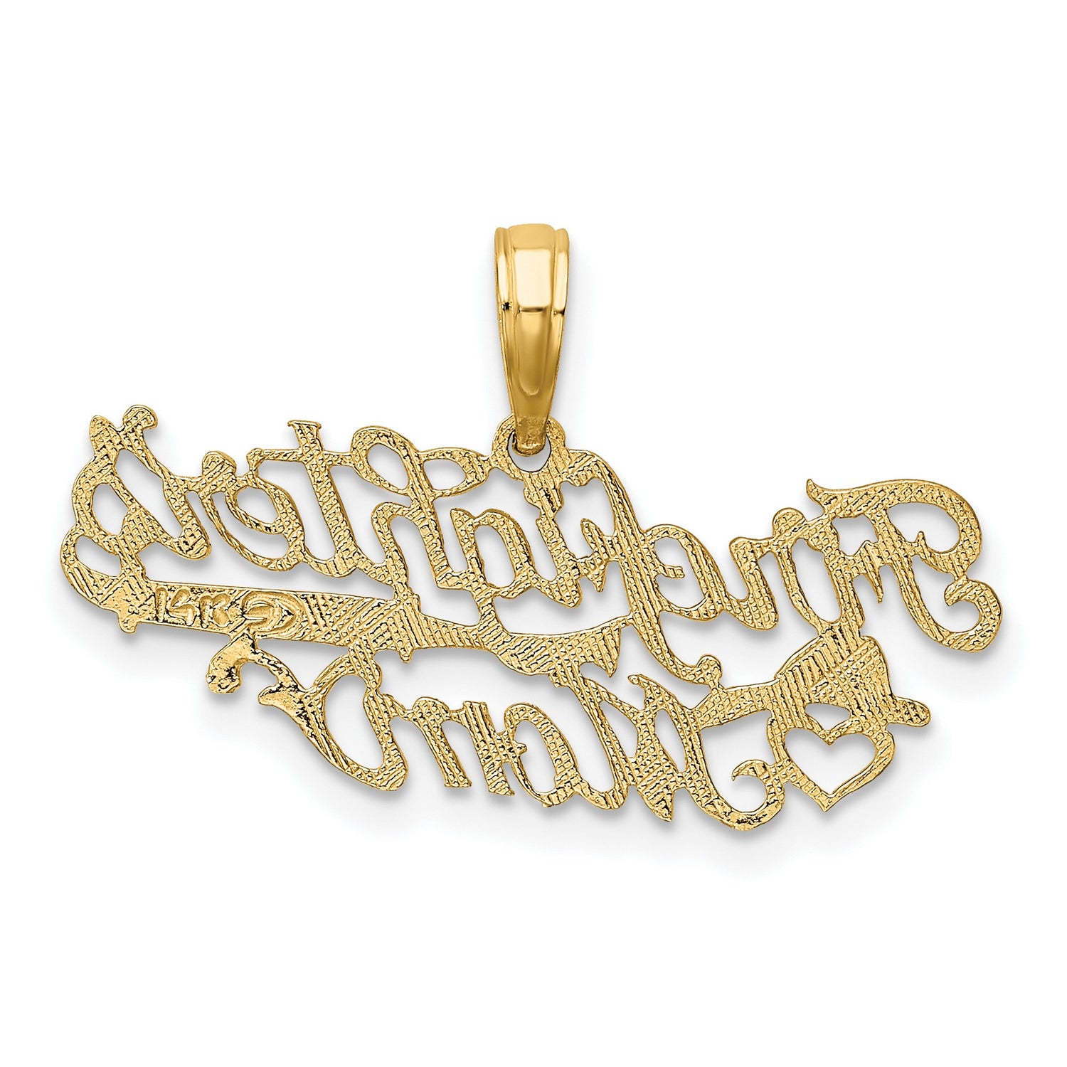 14k Yellow Gold Firefighter Mom Pendant with Fire Helmet, Hose, and Heart Charm