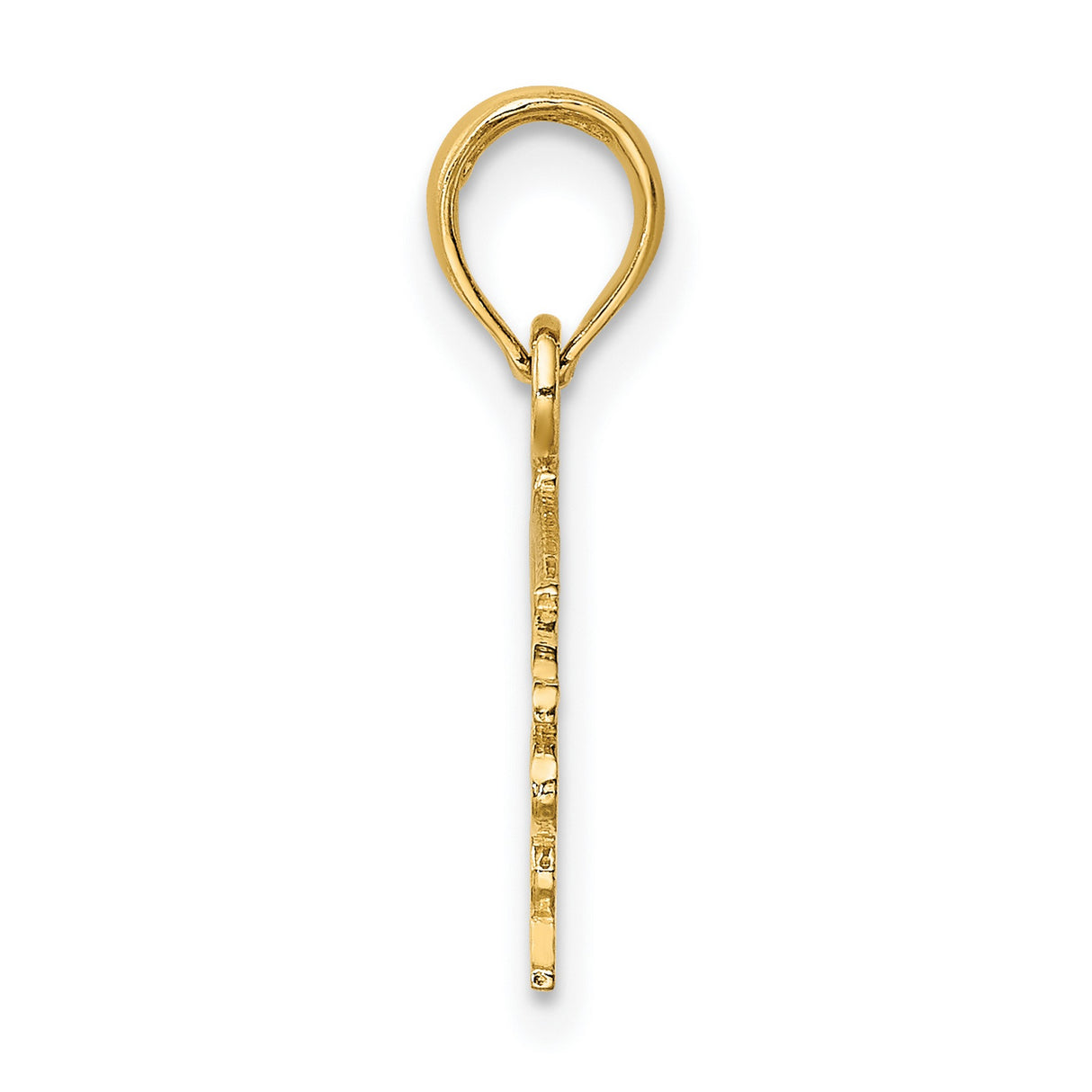 14k Yellow Gold Firefighters Daughter Pendant with Fire Helmet and Heart Cutout