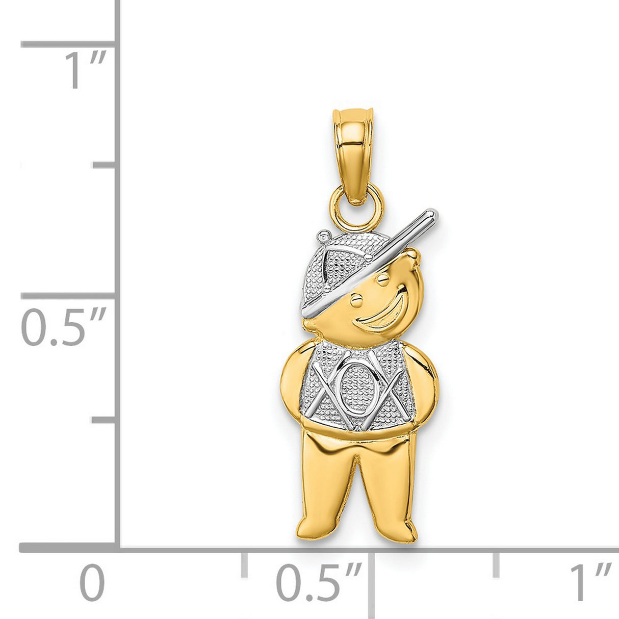 14k Two-Tone Gold Jewish Boy Pendant with Star of David, Religious Charm for Men or Collectors