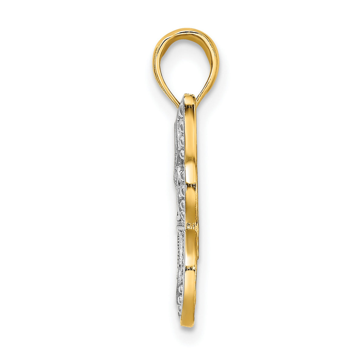 14k Multi-Tone Gold Butterfly Pendant with Intricate Filigree Detail, Nature-Inspired Design