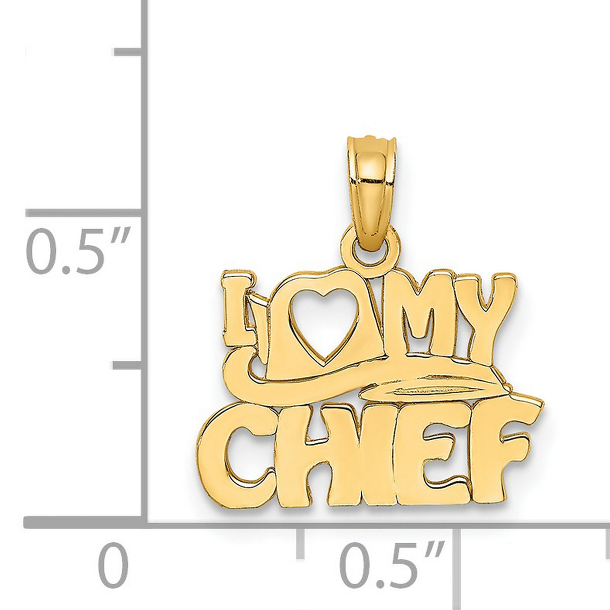 14k Yellow Gold Chef Pendant with Hat Design and Heart Charm, Culinary Appreciation Jewelry