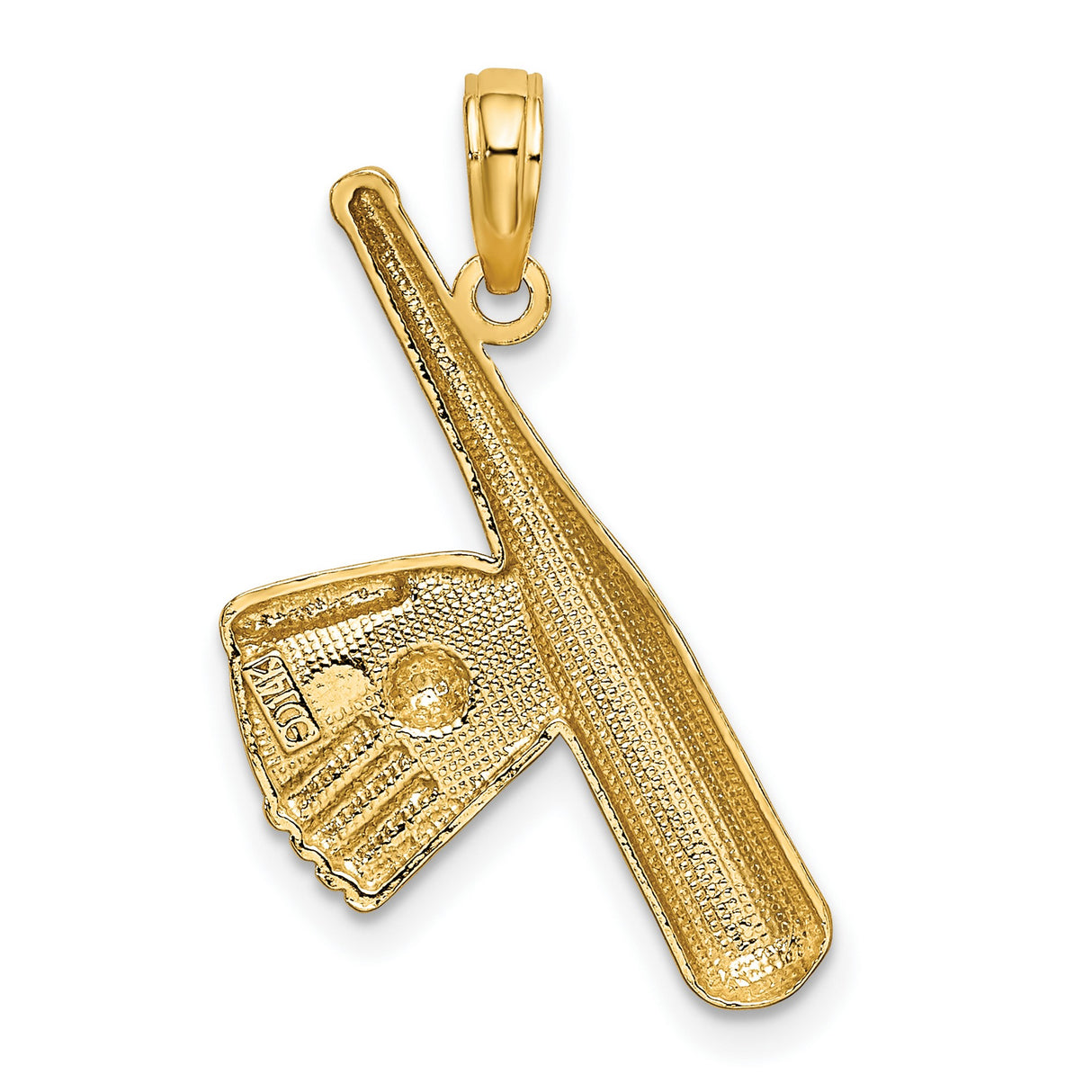 14k Multi-Tone Gold Baseball Bat, Glove, and Ball Pendant, Sports Charm for Unisex Fans and Athletes