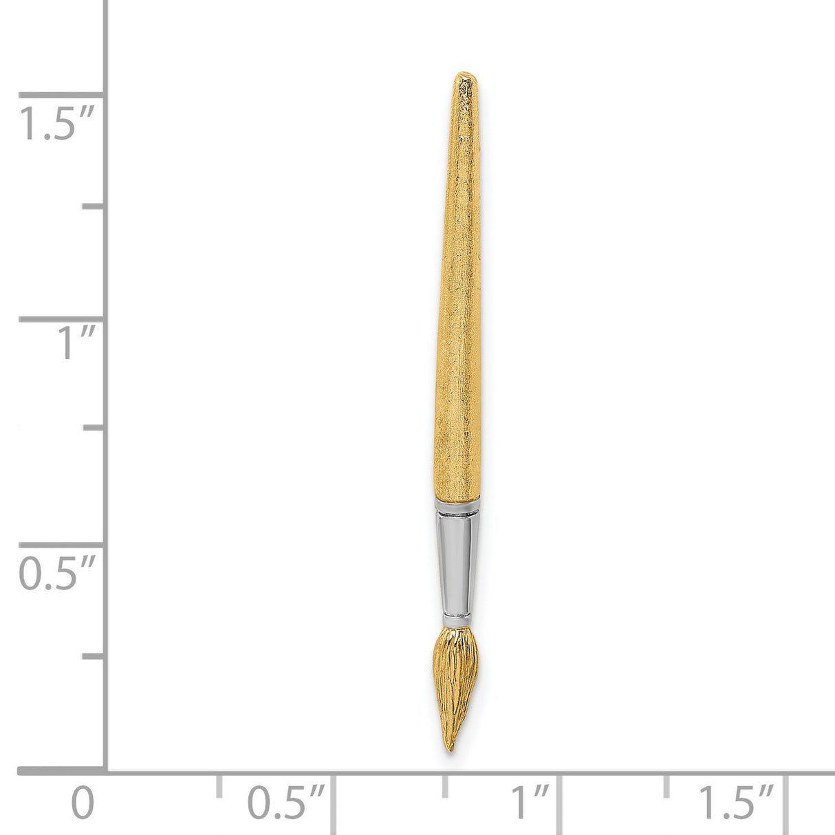 14k Multi-Tone Gold Paintbrush Pendant with Rhodium Tip, Artistic Design Charm