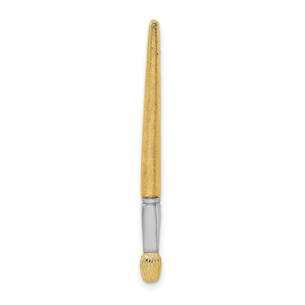 14k Multi-Tone Gold Paintbrush Pendant with Rhodium Accent, Artistic Design for Art Lovers