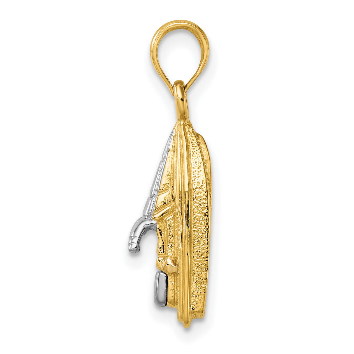 14k Multi-Tone Gold Sailboat Pendant, Nautical Marine Charm for Sailing Lovers