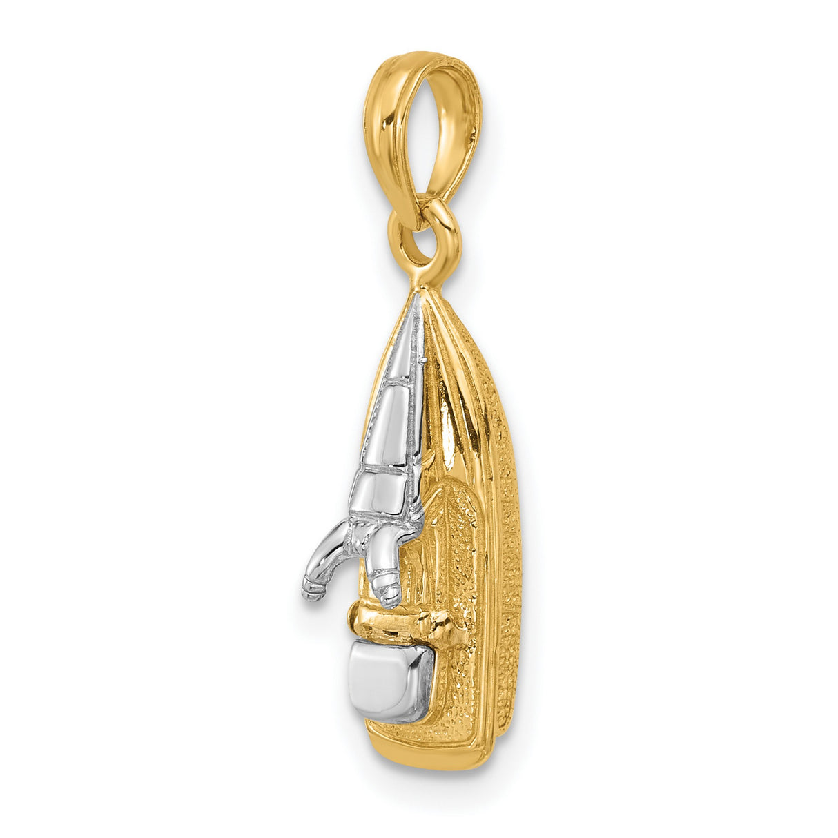 14k Multi-Tone Gold Sailboat Pendant, Nautical Marine Charm for Sailing Lovers
