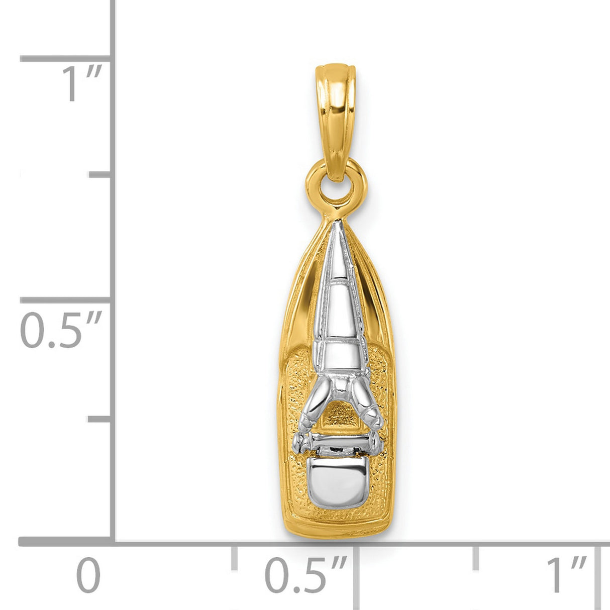14k Multi-Tone Gold Sailboat Pendant, Nautical Marine Charm for Sailing Lovers