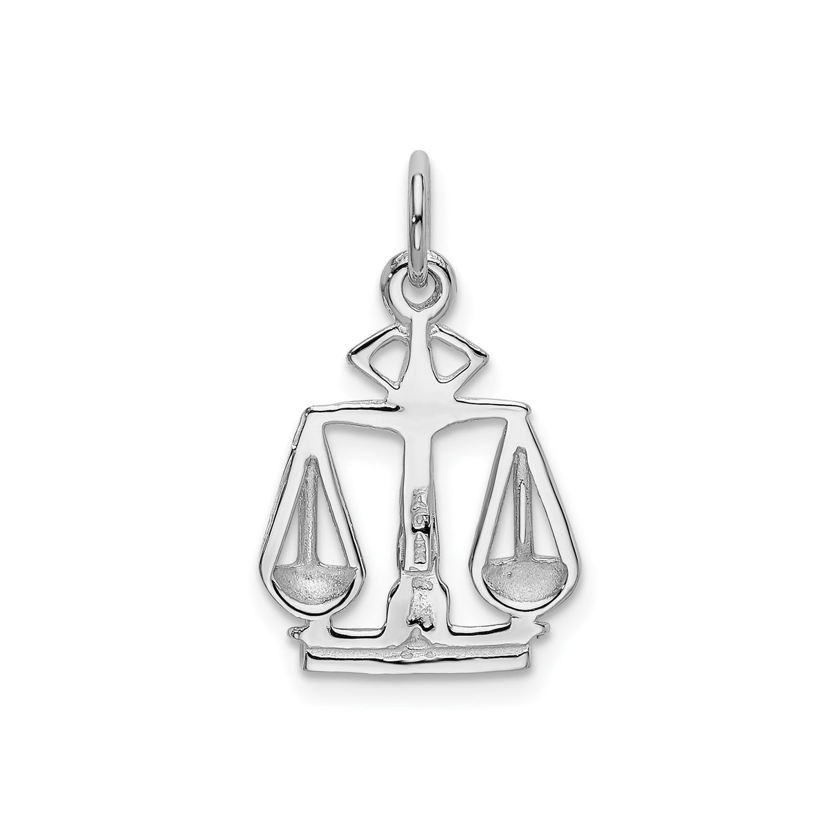 14k White Gold Libra Zodiac Pendant with Scales of Justice Symbol