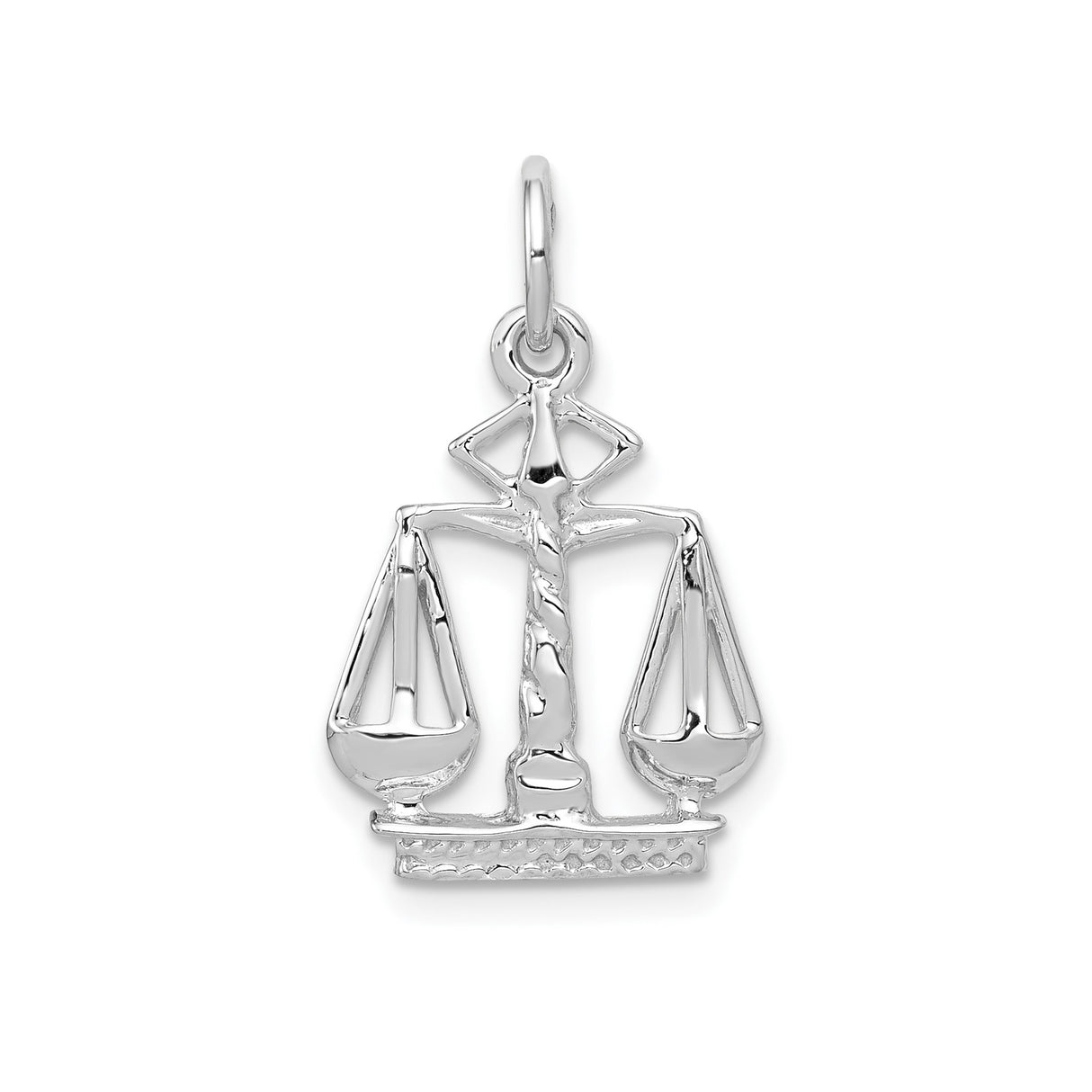 14k White Gold Libra Zodiac Pendant with Scales of Justice Symbol