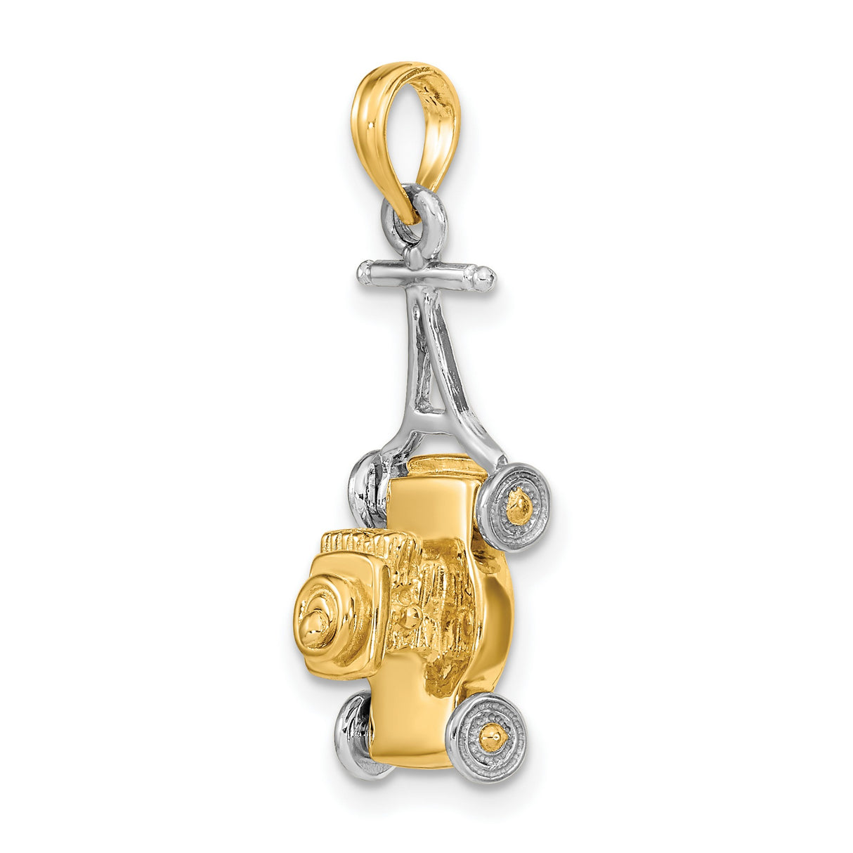 14k Two-Tone Gold Boxing Glove Pendant with Speed Bag and Bar Detail
