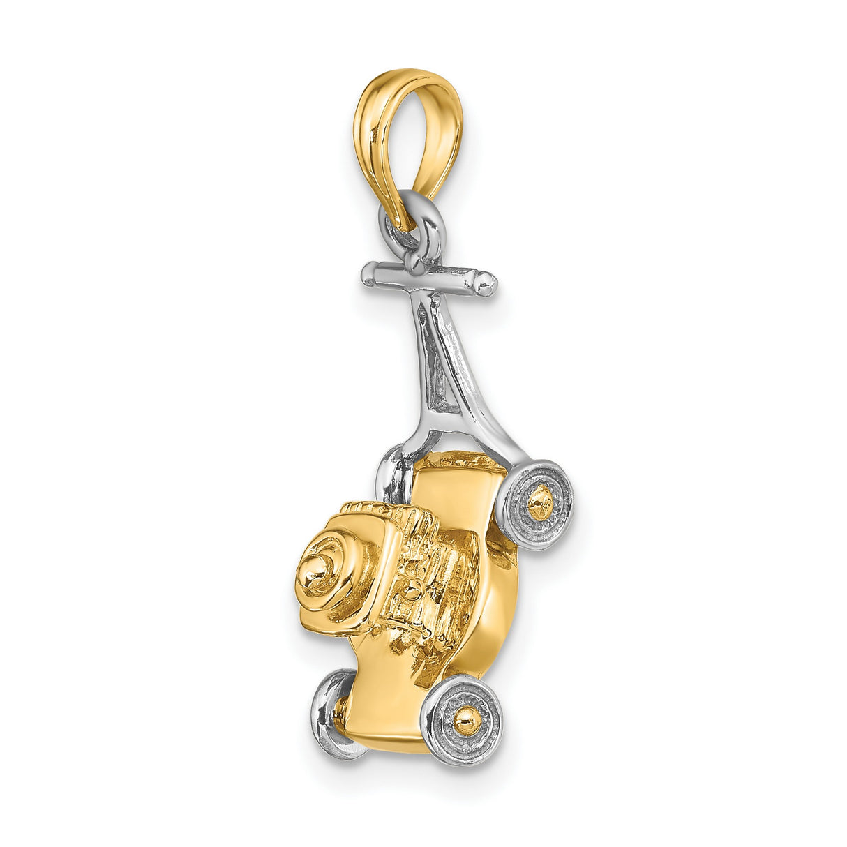 14k Two-Tone Gold Boxing Glove Pendant with Speed Bag and Bar Detail