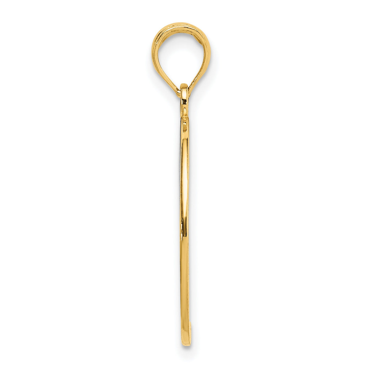 14k Yellow Gold and Rhodium Sunburst Oval Pendant, You Are My Sunshine Engraving, Two-Tone Design