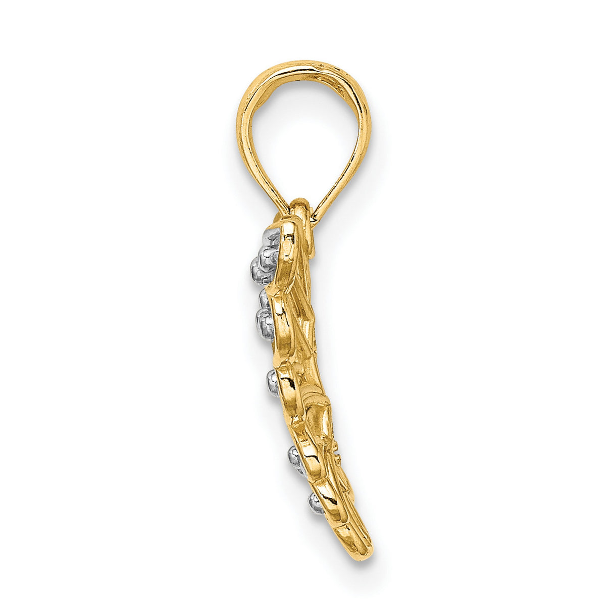 14k Multi-Tone Gold Butterfly Pendant with Openwork Design, Nature Inspired Jewelry for Women