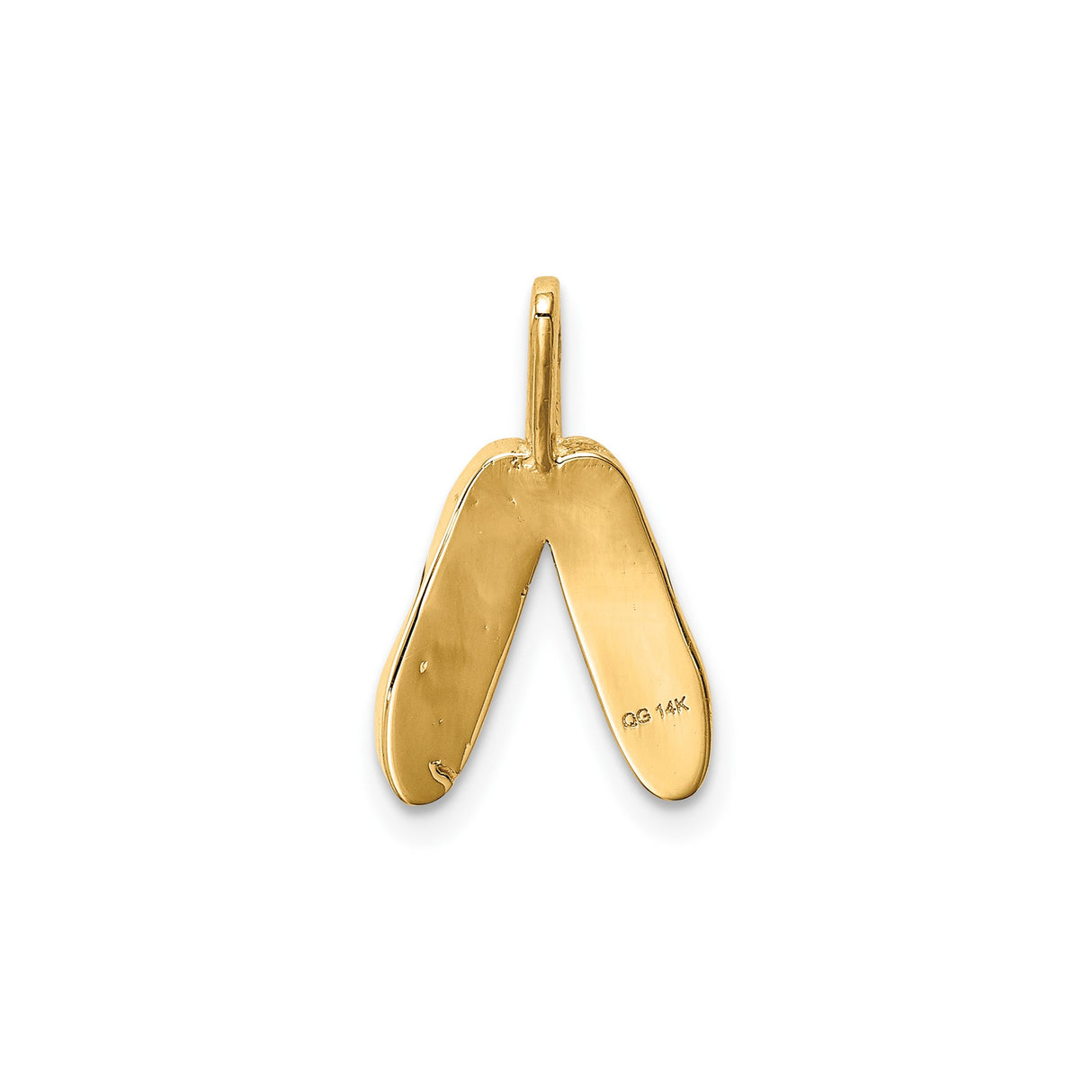 14k Rose Gold Ballet Shoe Pendant with 3D Slippers Charm and Dance Motif