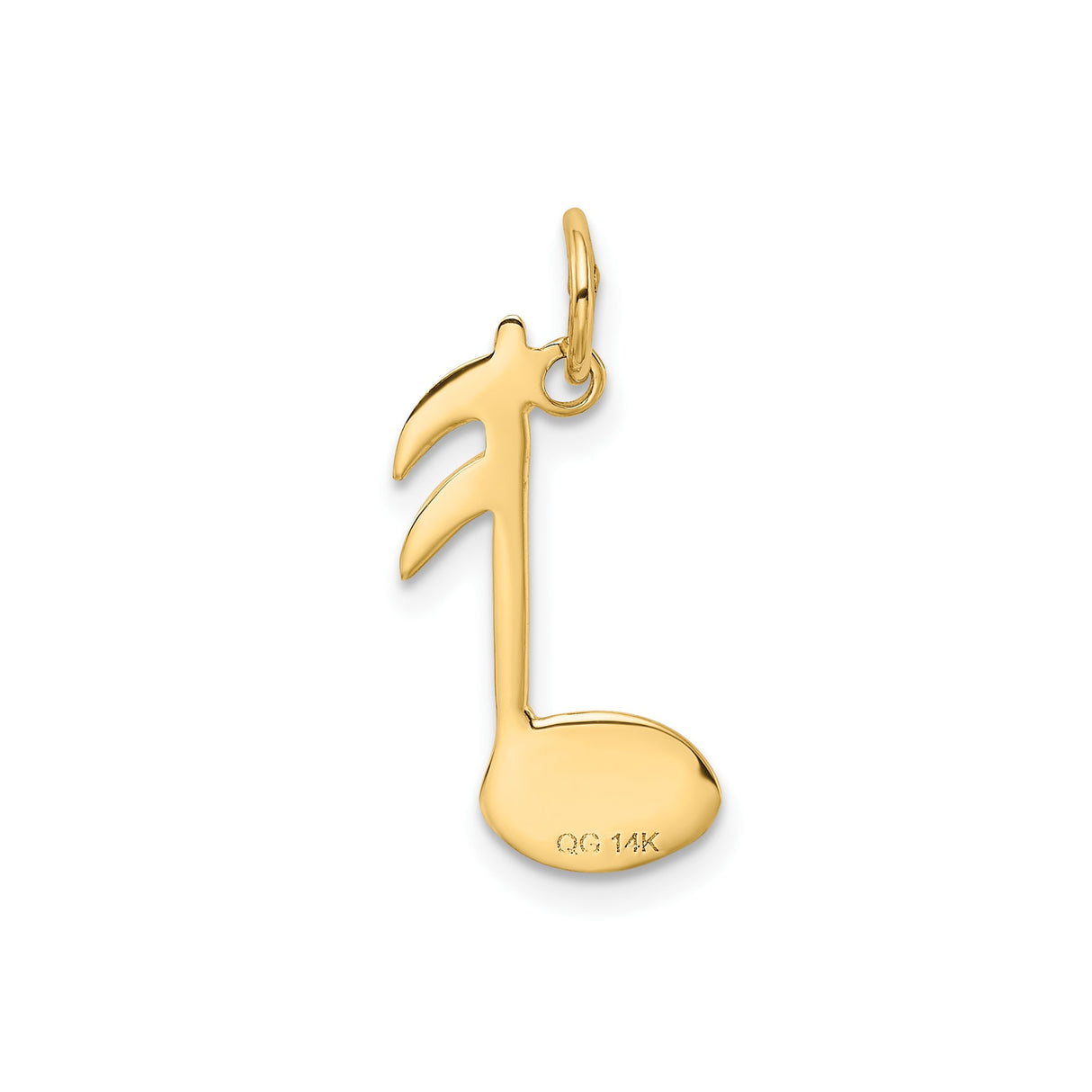 14k Yellow Gold Double Eighth Note Pendant, Musical Symbol Charm for Women or Unisex