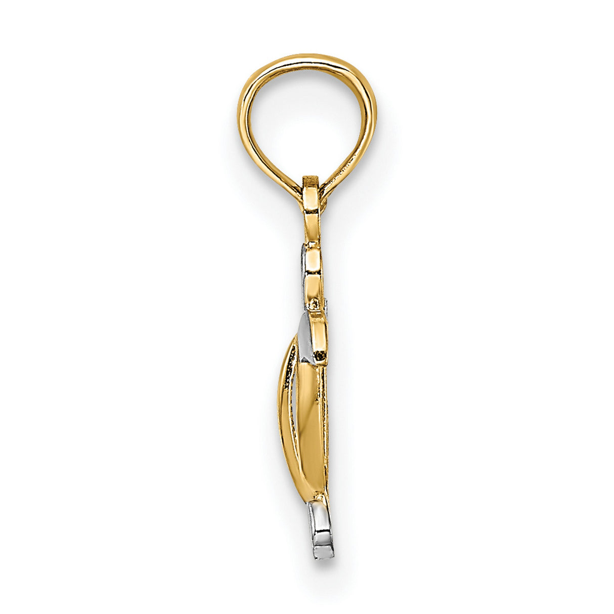 14k Multi-Tone Gold Turtle Pendant, Two-Tone Sea Turtle Design, Ocean Life Theme Jewelry