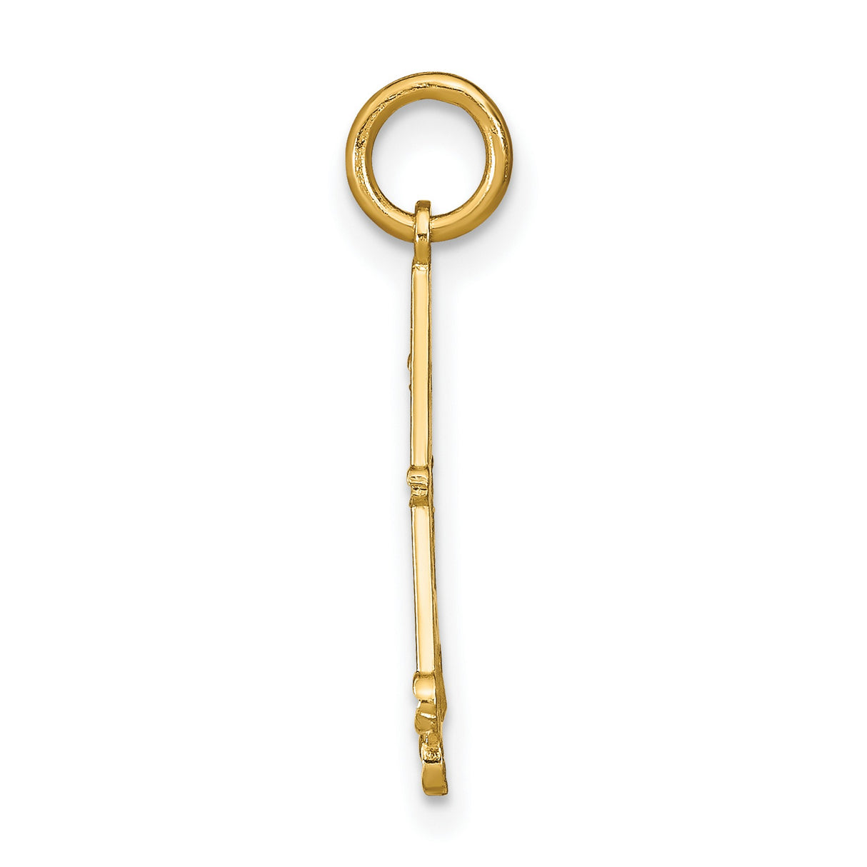 14k Two-Tone Gold Cross Pendant with Rhodium Accents, Filigree Scrollwork, Diamond Cut Details