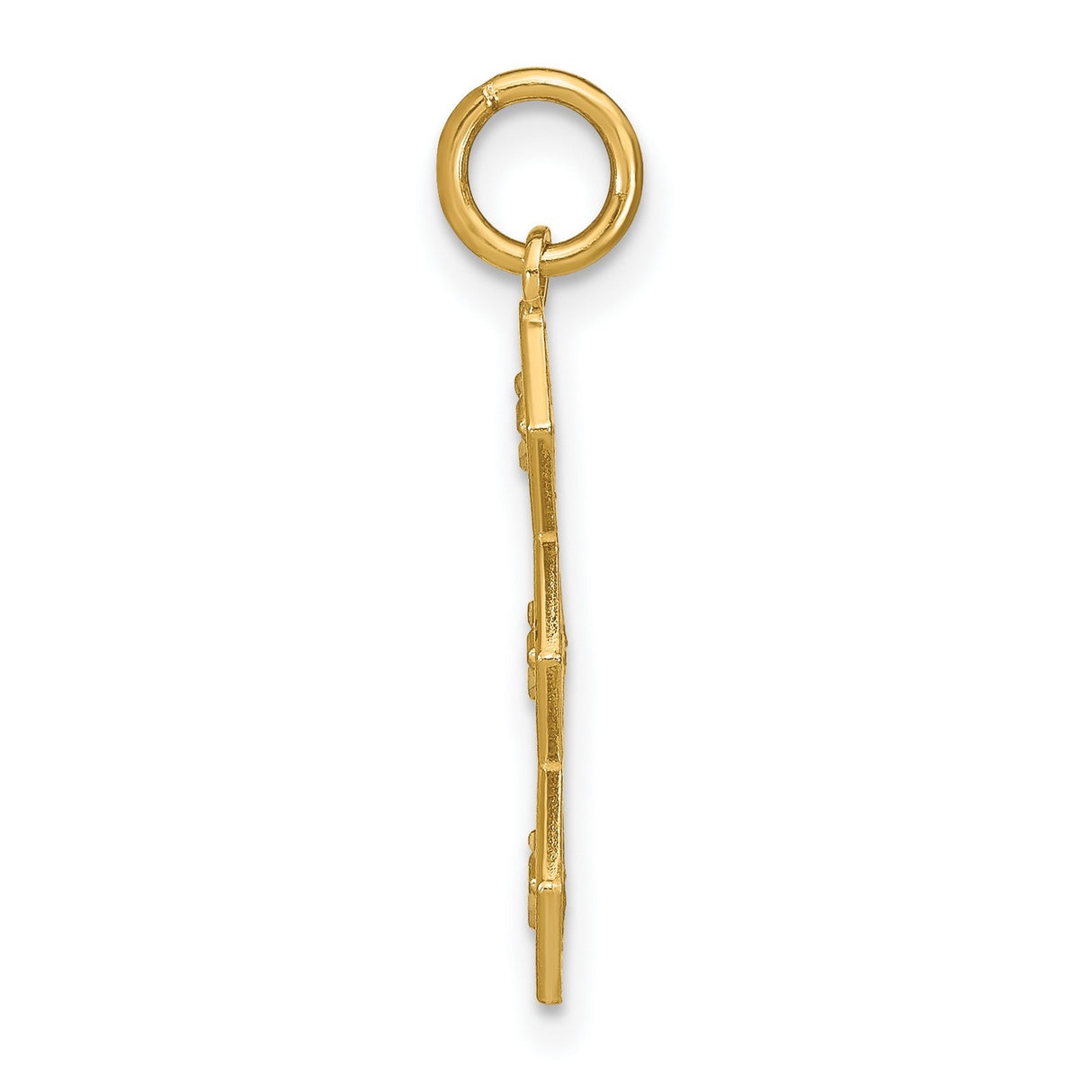 14k Multi-Tone Gold Geometric Pendant with Stacked Open Diamond Shapes and Polished Cubes