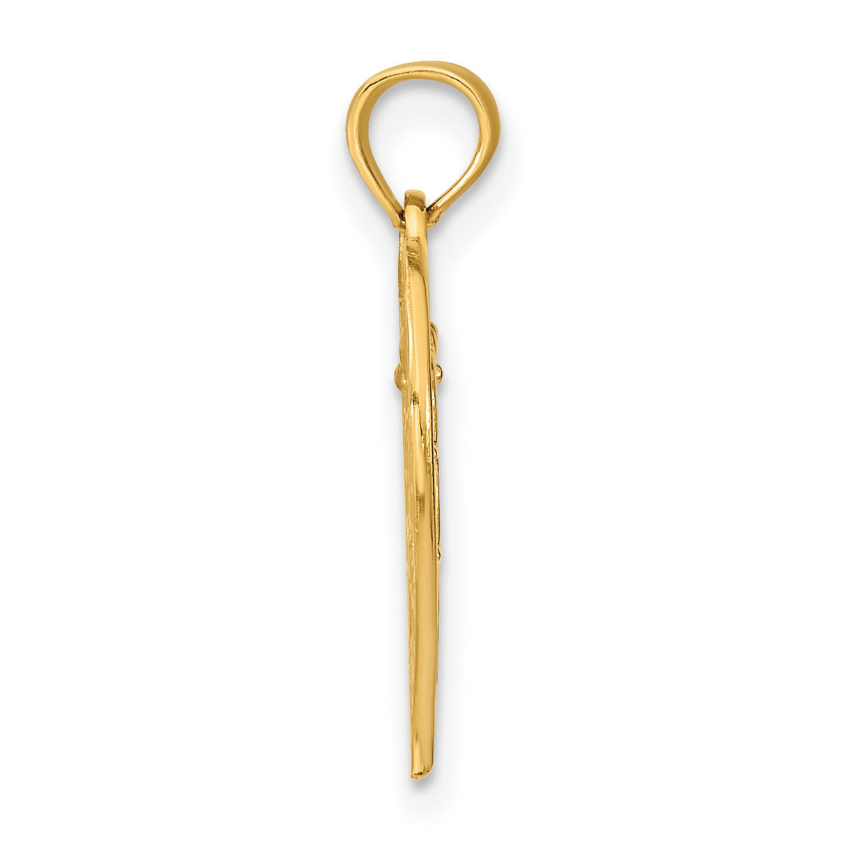 14k Two-Tone Gold Heart Pendant with Floral Accents and Daddys Little Girl Engraving