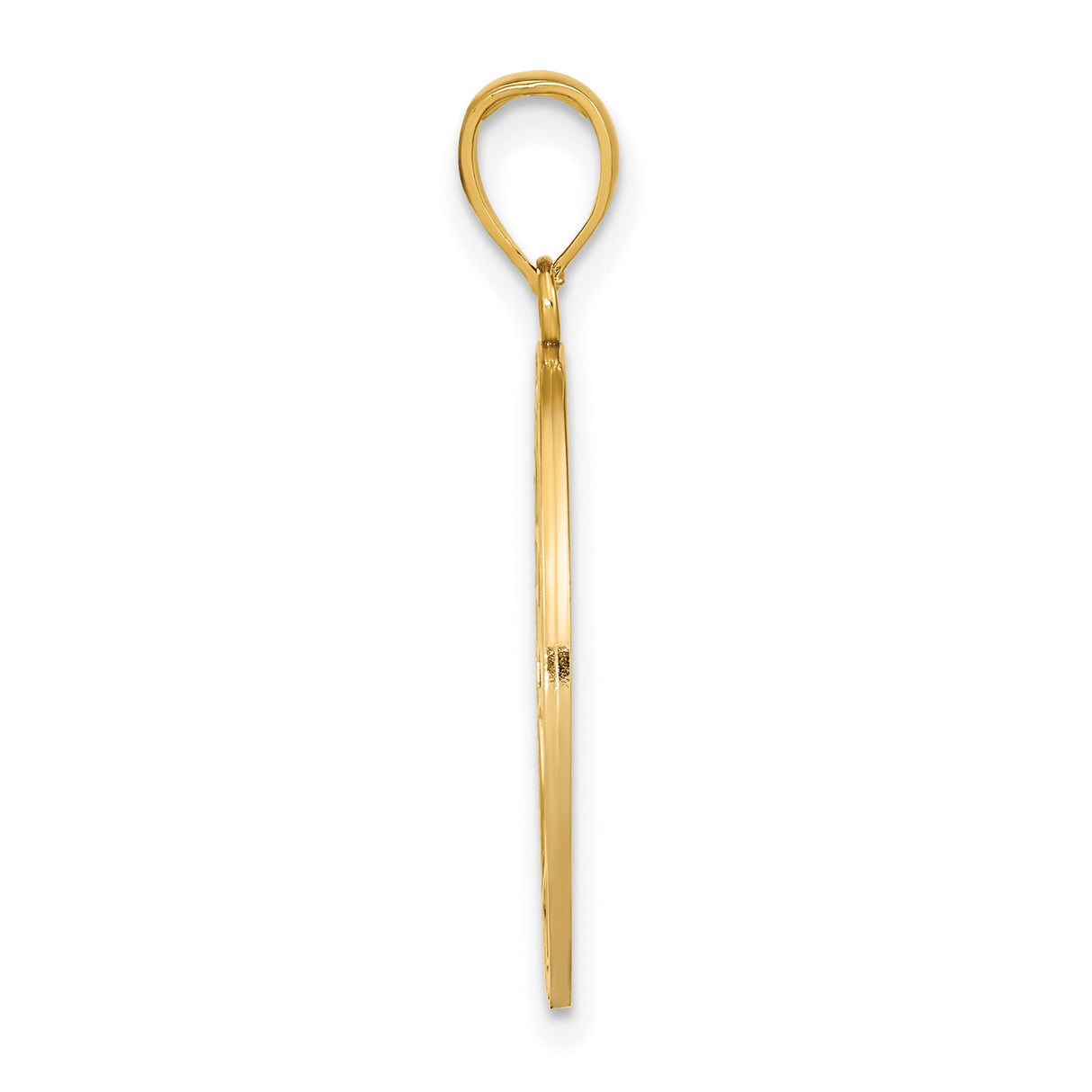 14k Two-Tone Gold Tree of Life Pendant, Openwork Round Design with Textured Border