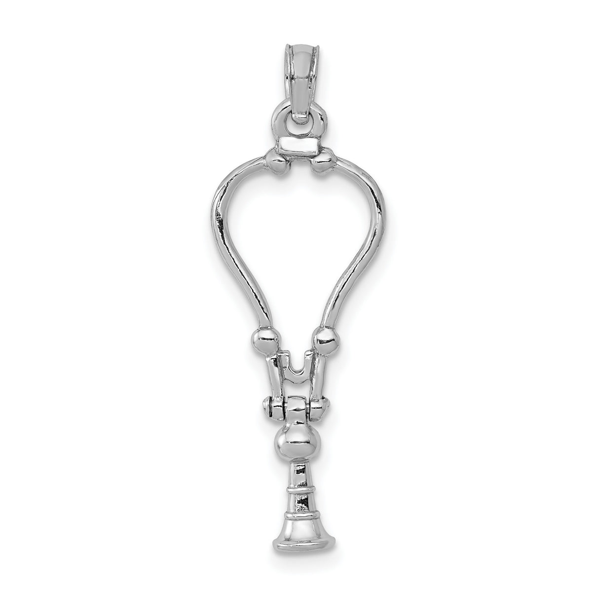 14k White Gold Shofar Pendant Ram Horn Judaica Faith Symbol Jewelry
