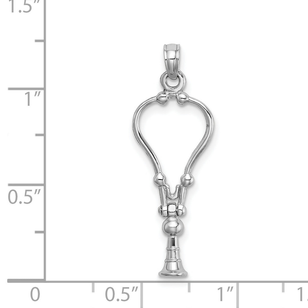 14k White Gold Shofar Pendant Ram Horn Judaica Faith Symbol Jewelry