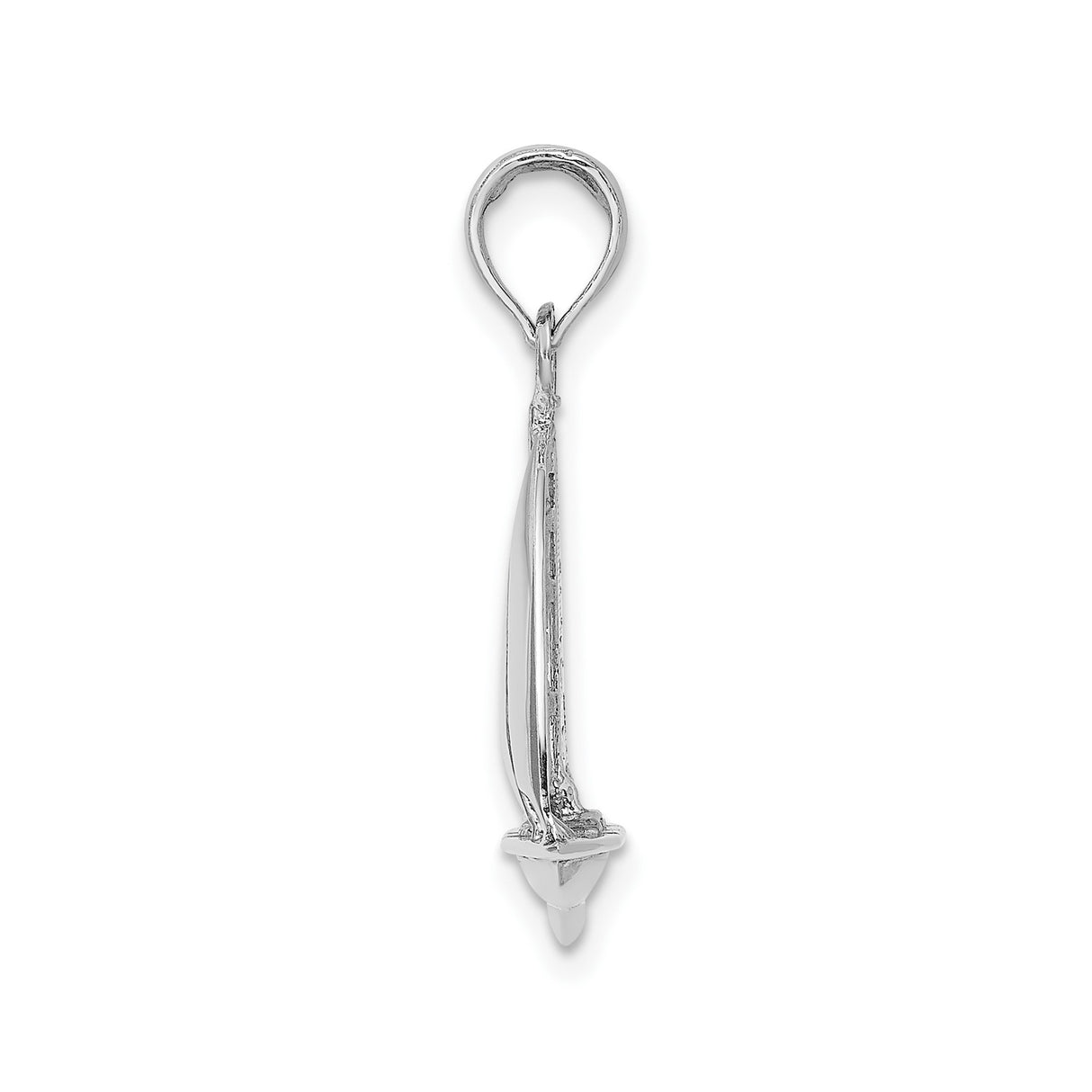 14k White Gold Sailboat Pendant, Nautical Sailing Boat Charm for Women or Unisex Wear