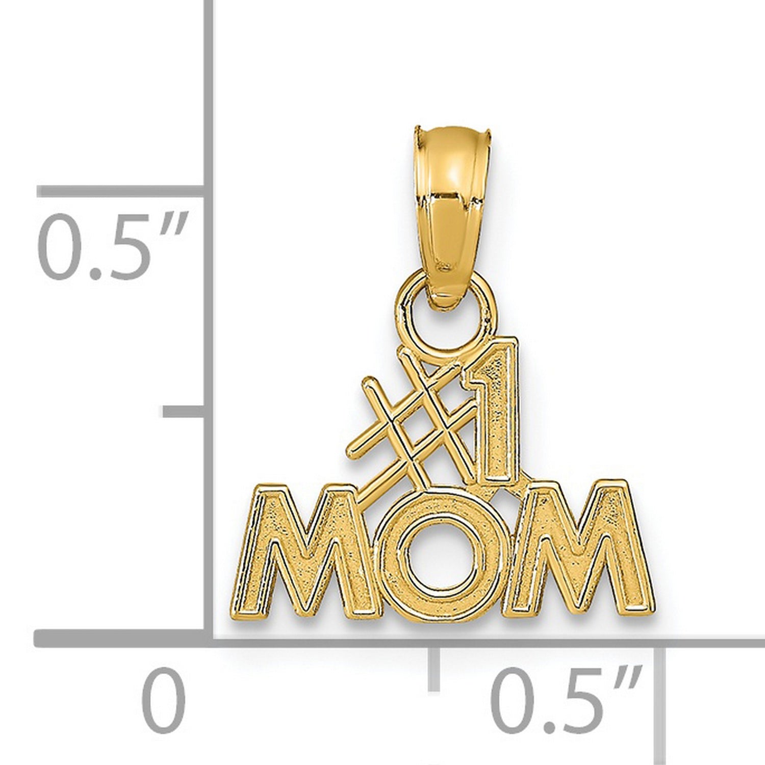 14k Yellow Gold Pendant, #1 Mom Charm, Symbolic Motherhood Jewelry for Women