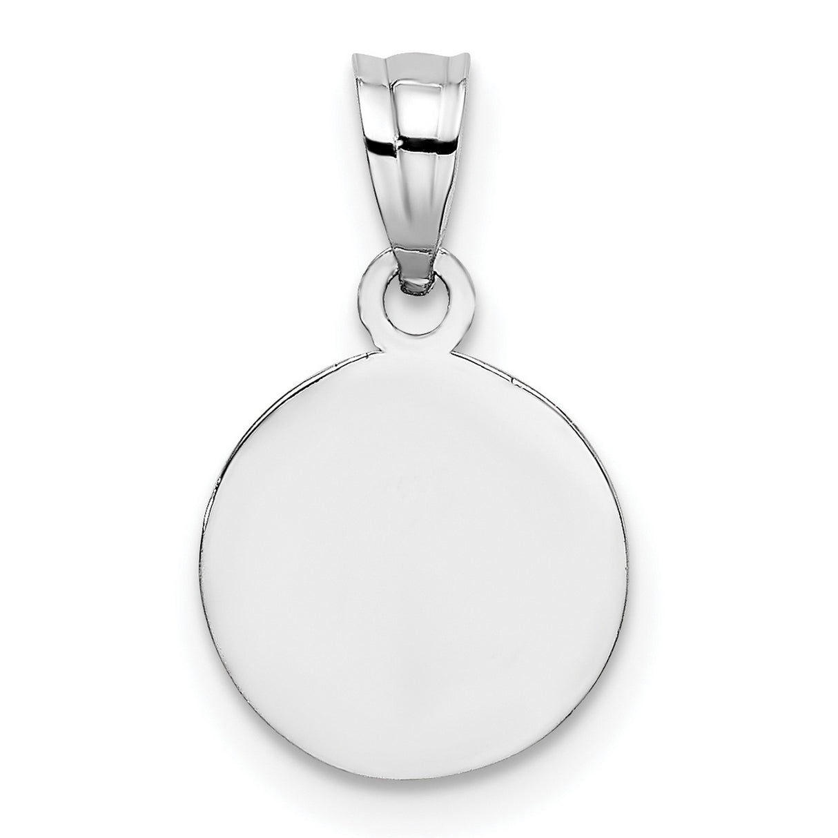 14k White Gold Angel Medallion Pendant with Cherub Design, Unisex Religious Jewelry